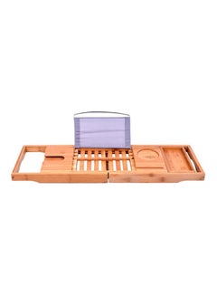 Bamboo Bathtub Caddy Organizer Serving Tray Brown 27.55 x 8.66inch