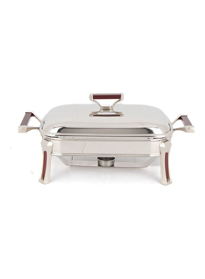 Squalo Stainless Steel Serving Tray with Lid Silver 38 x 19 x 19cm - Image 1