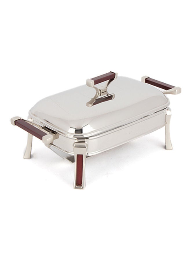Squalo Stainless Steel Serving Tray with Lid Silver 38 x 19 x 19cm - Image 2