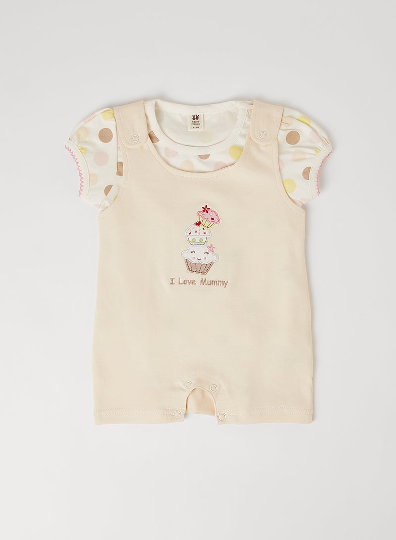 TOFFYHOUSE - Baby Girls Casual Comfortable Top And Onesies Set Multicolour - Image 1