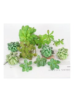 Generic Artificial Succulent Plant Set Green 17.5x9.5x11.5cm 