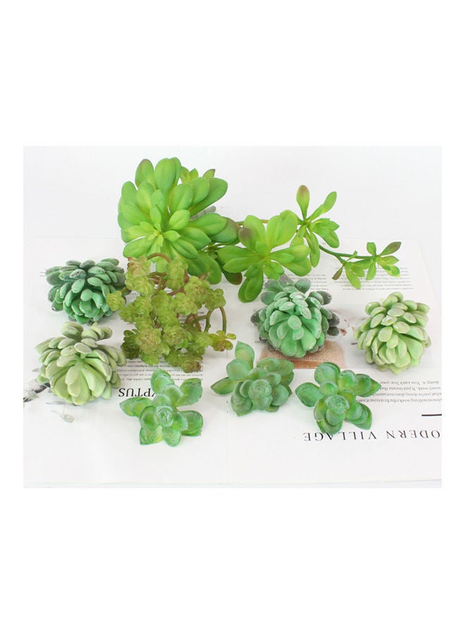 Generic Artificial Succulent Plant Set Green 17.5x9.5x11.5cm 