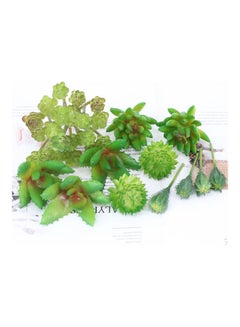 Generic Artificial Succulent Plant Set Green 13x8x8cm 