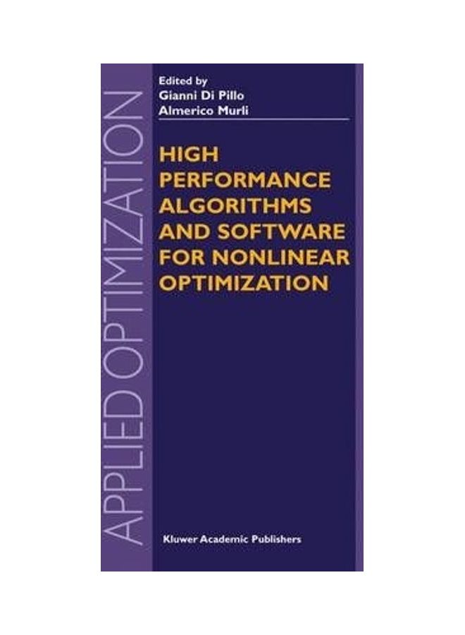 High Performance Algorithms and Software for Nonlinear Optimization Hardcover English by Gianni Pillo 