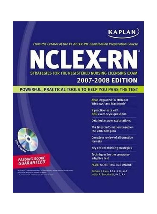 Kaplan NCLEX-RN Exam: Strategies for the Registered Nursing Licensing Exam: 2007-2008 Hardcover English by Judith A. Burckhardt, Ph.D., R.N. 