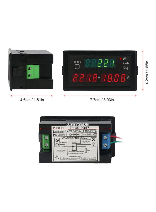 Digital Voltmeter For Temperature/Humidity Measurement Black - Image 2
