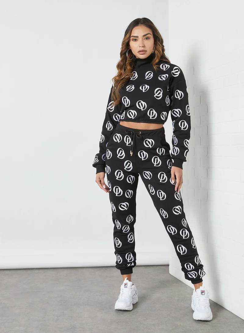 ODOLLS COLLECTION Embroidered Logo Sweatshirt Black