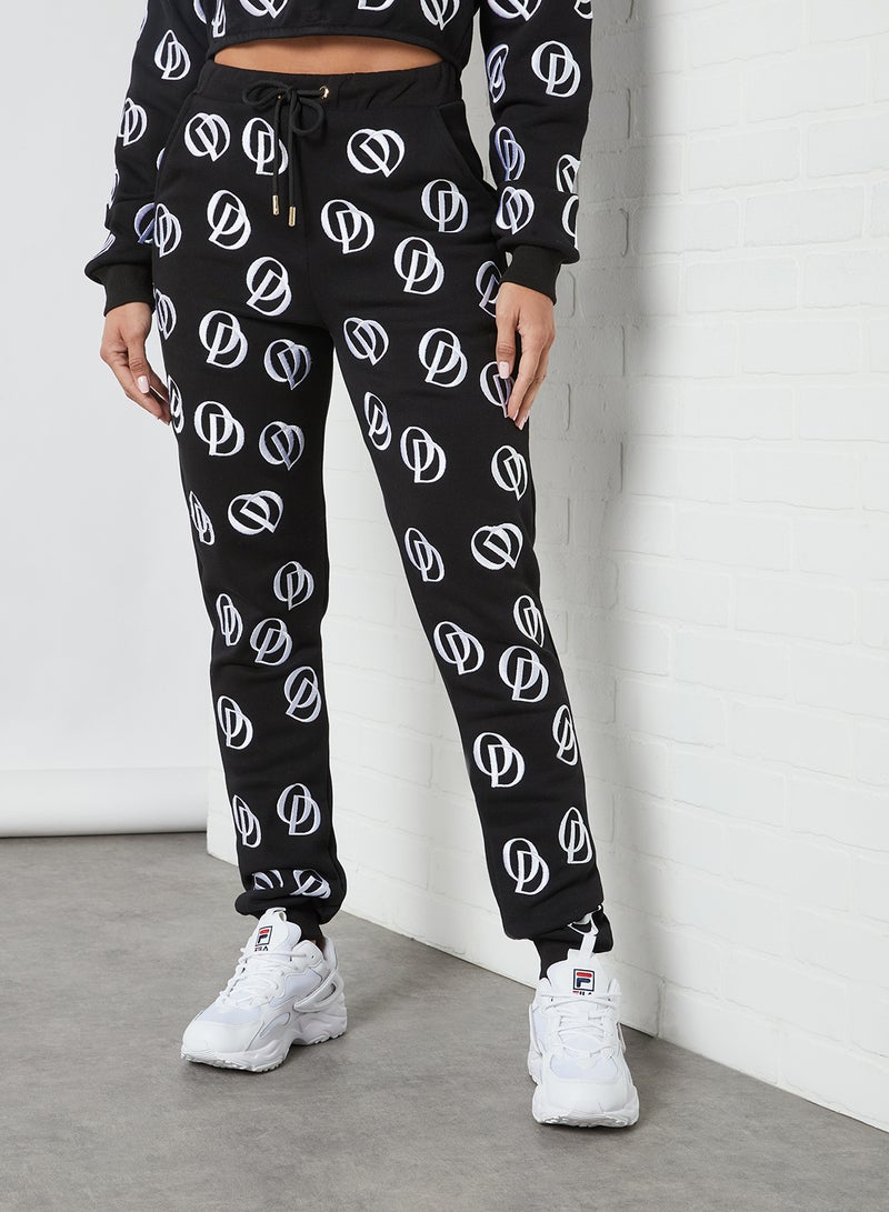 ODOLLS COLLECTION - Embroidered Logo Joggers Black - Image 1