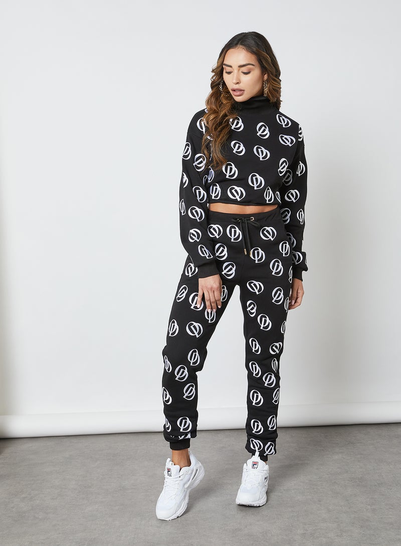 ODOLLS COLLECTION - Embroidered Logo Joggers Black - Image 1