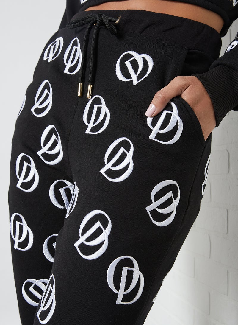 ODOLLS COLLECTION - Embroidered Logo Joggers Black - Image 1