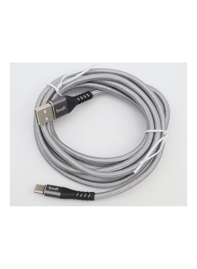 budi - USB-A To USB-C Charging Cable Grey/Black - Image 1
