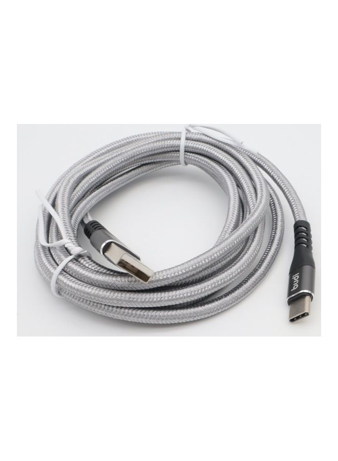 budi - USB-A To USB-C Charging Cable Grey/Black - Image 1