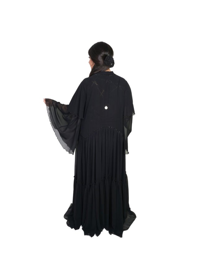 Chiffon Fabric Abaya Black - Image 2