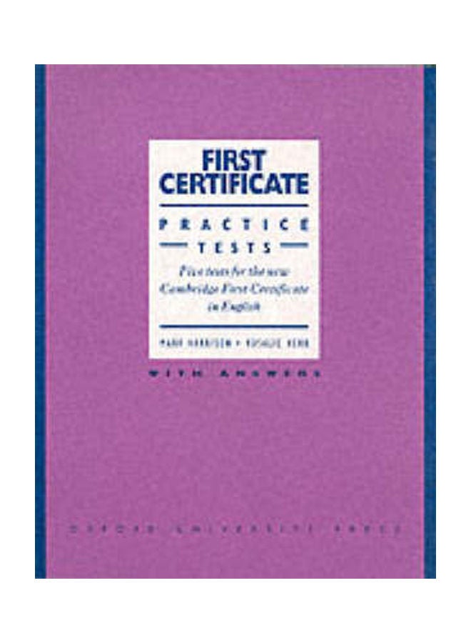 First Certificate Practice Tests paperback english