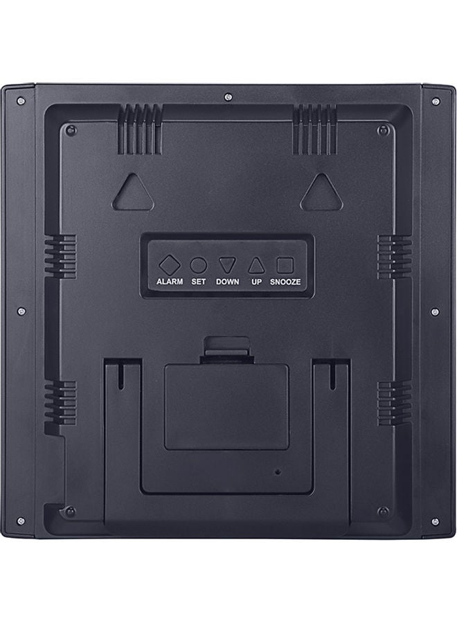 KKmoon Digital Wall Clock With Thermo Hygrometer And Calendar Black 22.5x5x22cm - Image 3