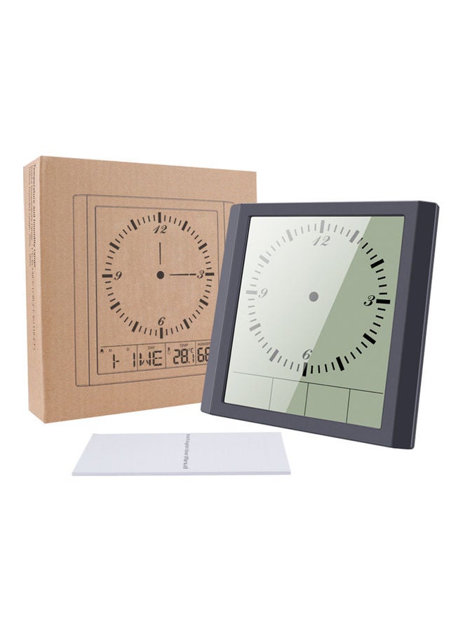 KKmoon Digital Wall Clock With Thermo Hygrometer And Calendar Black 22.5x5x22cm - Image 2