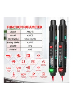 ANENG Pen Multimeter Tester With Phase Sequence Black 19x3.5x8cm  - Image 2