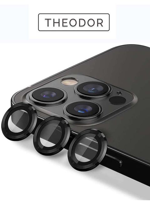 Tempered Glass Camera Screen Protector For iPhone 12 Pro Max Black
