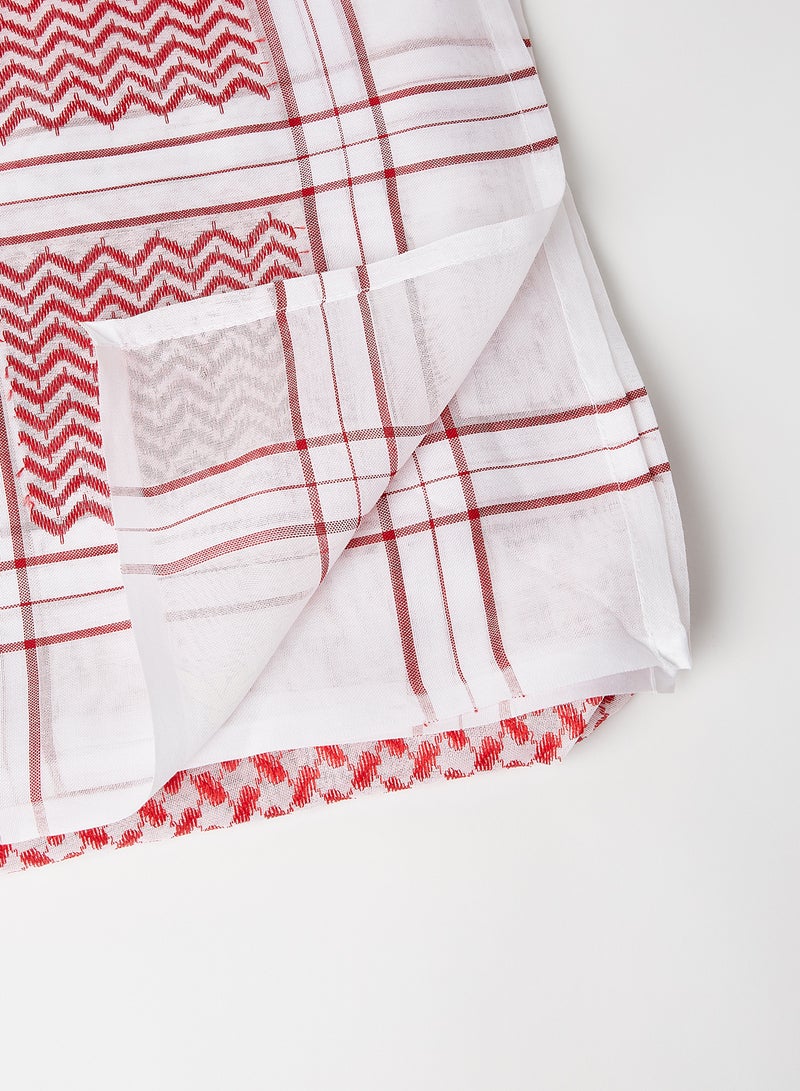 BAIT AL KANDORA Classic Cotton Shemagh Red/White  - Image 2