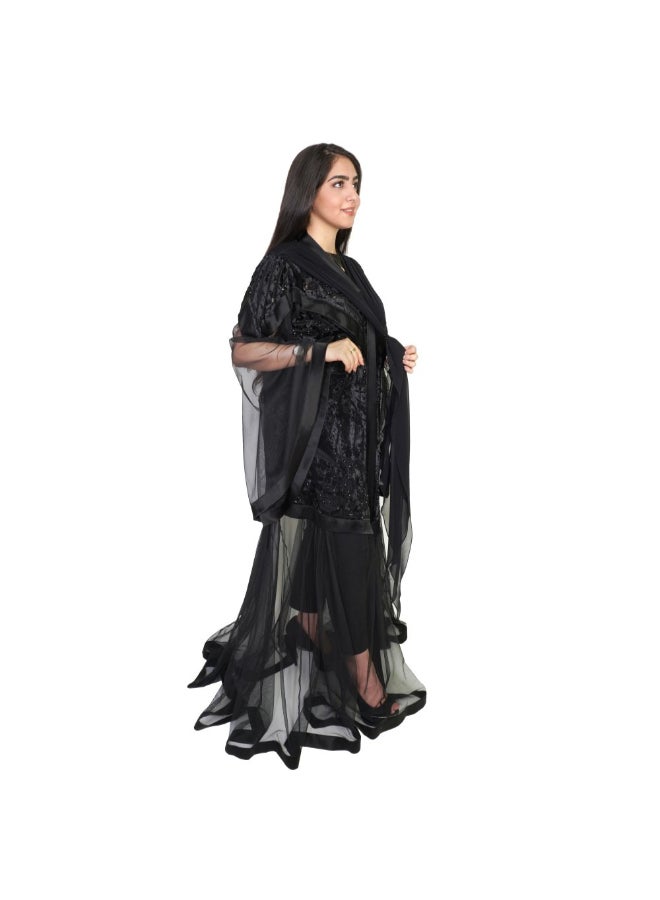 عباية كاجوال جيلاتو . أسود  - Image 3