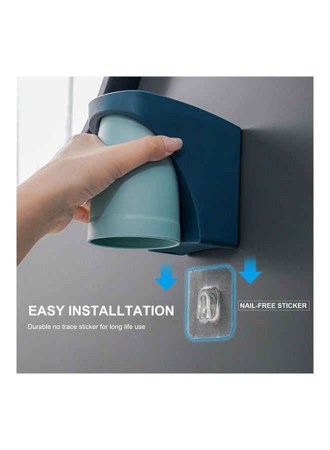 Magnetic Cup Wall Mounted Toothbrush Holder Blue 12 x 9 x 12cm  - Image 2