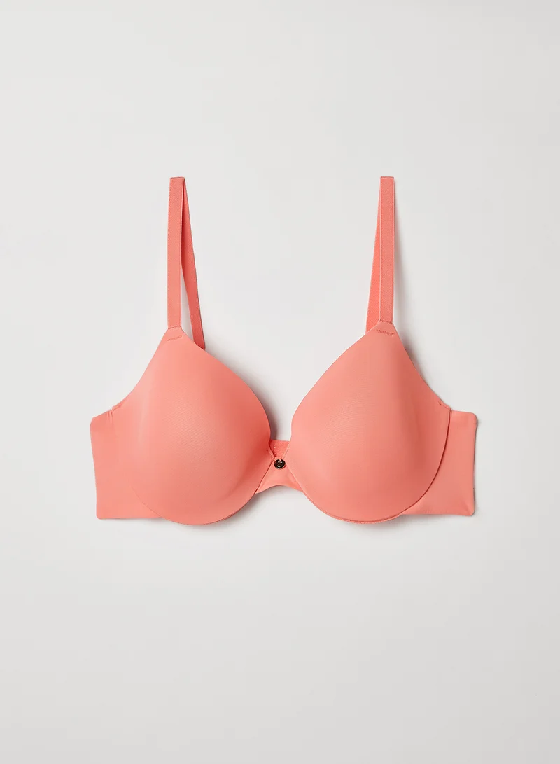 zivame Padded Wired 3/4th Coverage T-Shirt Bra Salmon Rose
