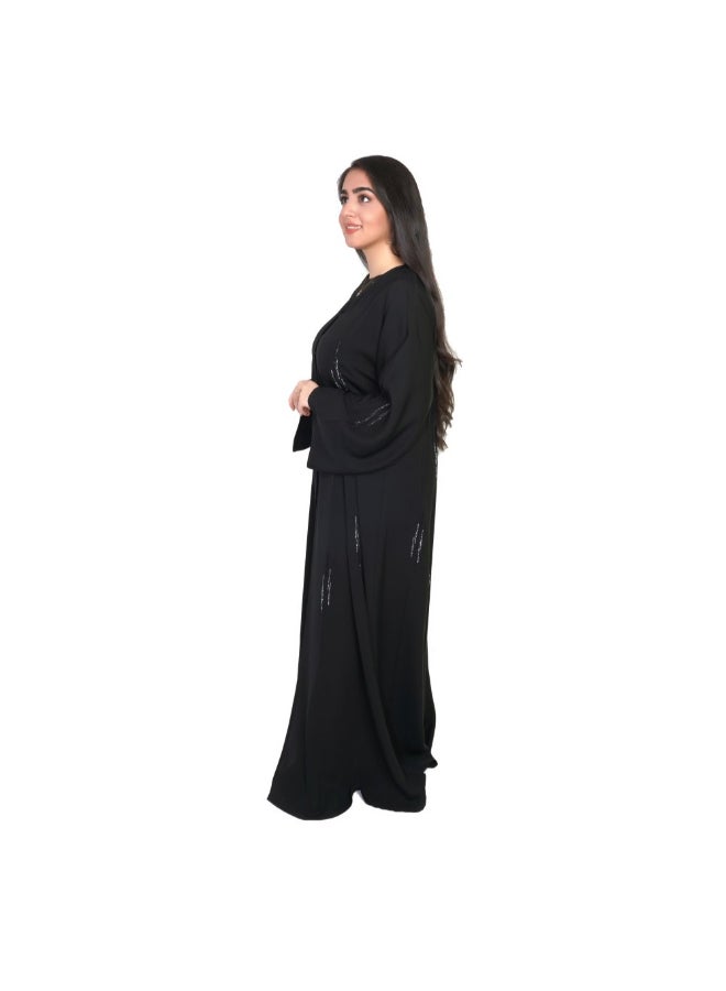 Crepe Fabric Abaya Black - Image 3