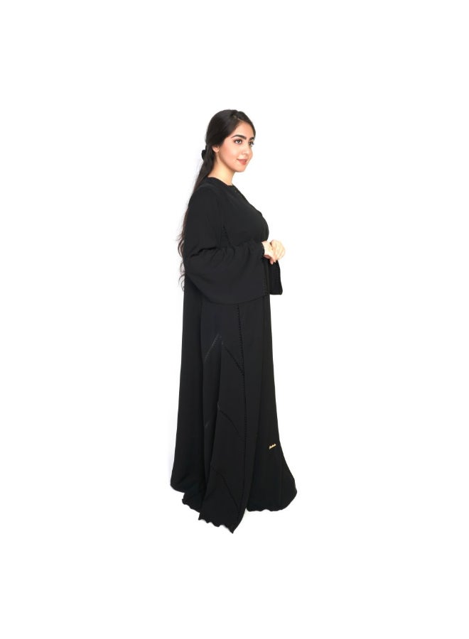 Crepe Fabric Abaya Black - Image 2