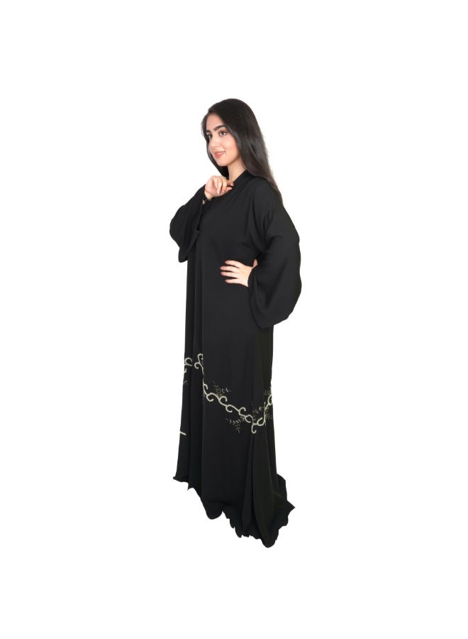 Crepe Fabric Abaya Black - Image 3