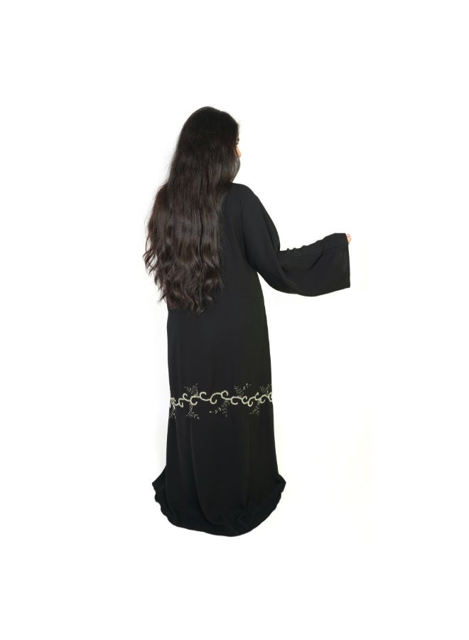Crepe Fabric Abaya Black - Image 2