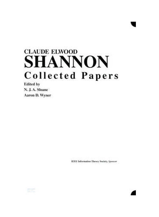 Claude E. Shannon: Collected Papers hardcover english 