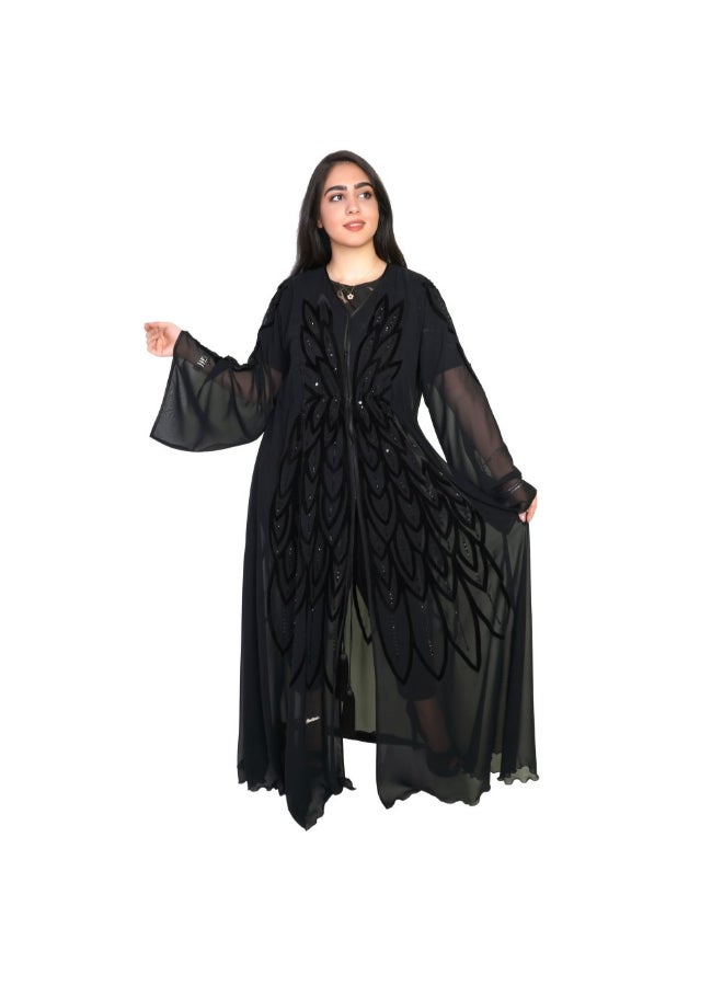 عباية كاجوال جيلاتو . أسود  - Image 1