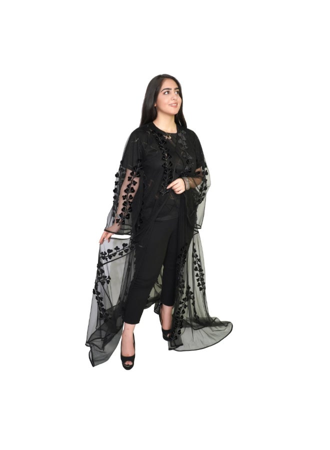 عباية كاجوال جيلاتو . أسود  - Image 1