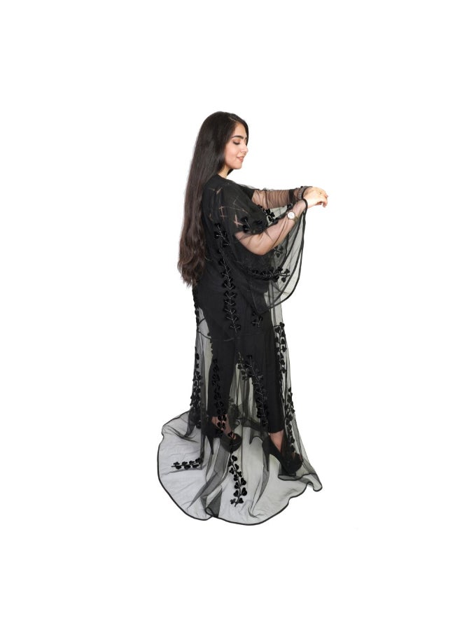 عباية كاجوال جيلاتو . أسود  - Image 3