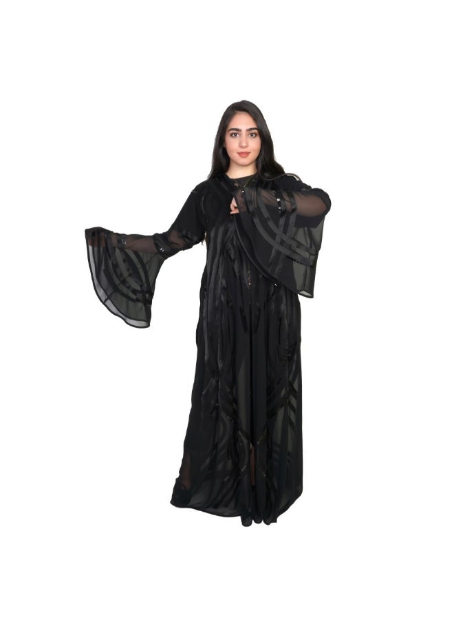 عباية كاجوال جيلاتو . أسود  - Image 1