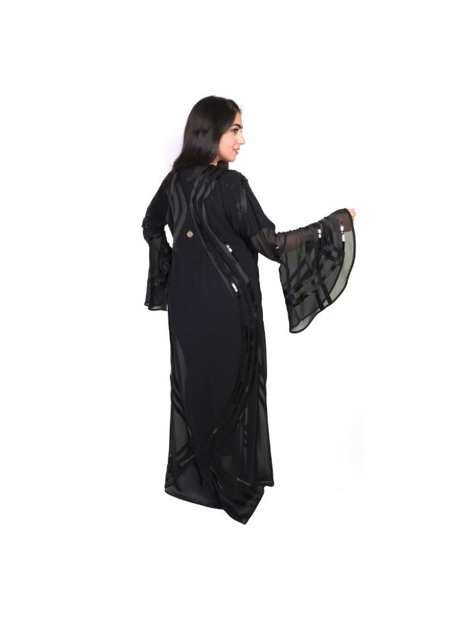 عباية كاجوال جيلاتو . أسود  - Image 2