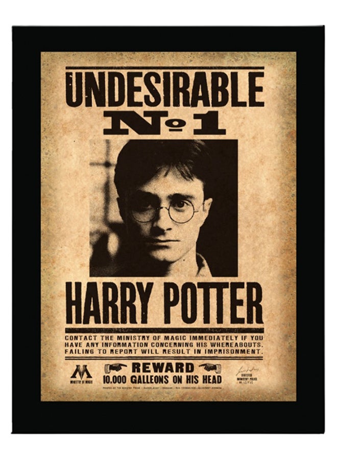 ذا نوبل كوليكشين "إطار ملصق بتصميم رقم 1 غير مرغوب فيه من فيلم "Harry Potter" أسود/ بيج/ رمادي 11 x 8.5بوصة 