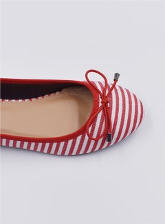 Aila Striped Pattern Casual Ballerina Red/White  - Image 5