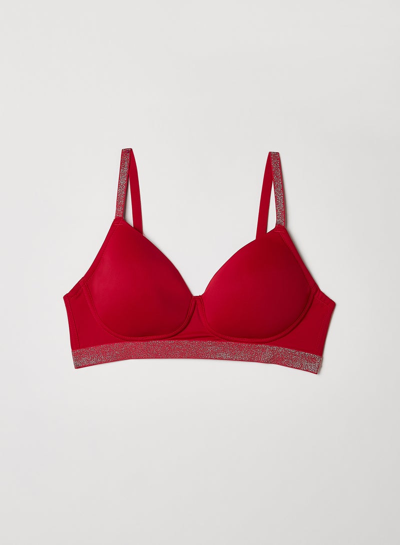 zivame - Shine & Shimmer Padded Non-Wired T-Shirt Bra Cerise - Image 1