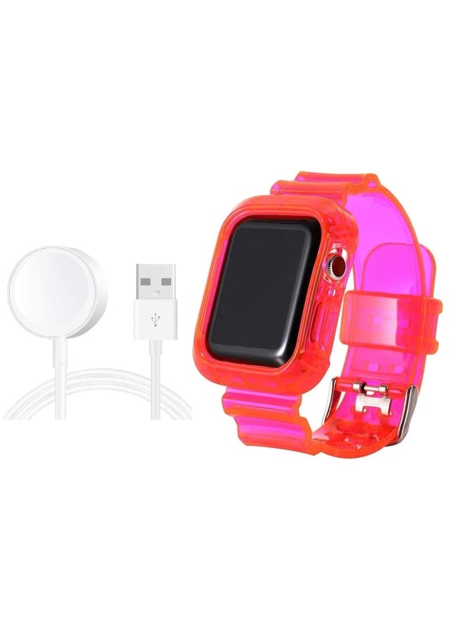 2-Piece Replacement Band Strap and Charger for Apple Watch 42/44mm Red - v1621830351/N47403814A_1