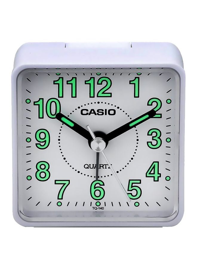 CASIO - Analog Table Alarm Clock TQ-140-7DF White/Green 57×57×33mm - Image 1