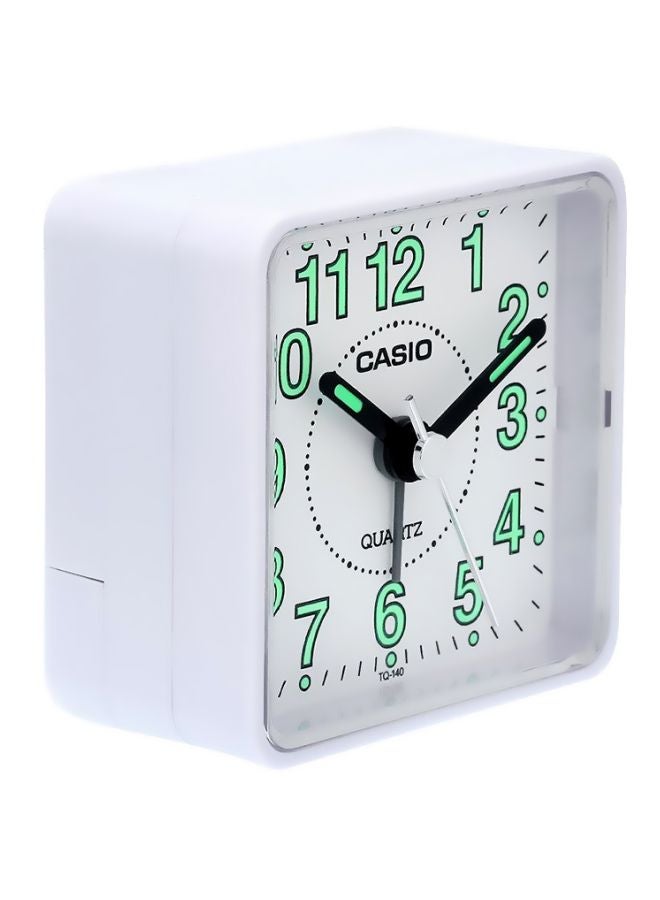 CASIO - Analog Table Alarm Clock TQ-140-7DF White/Green 57×57×33mm - Image 1