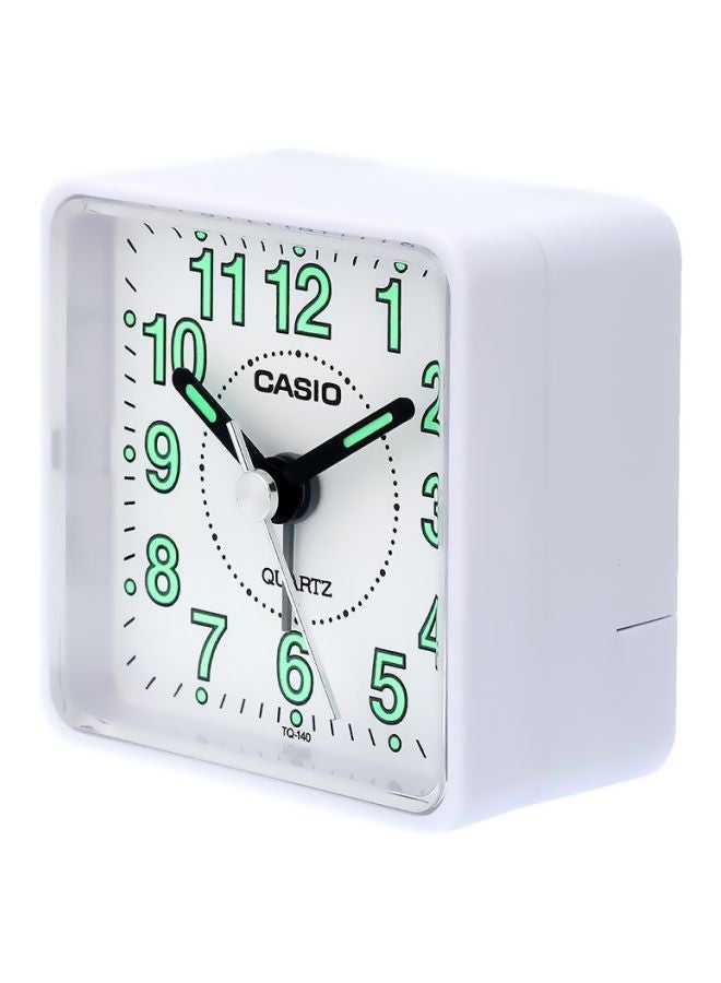 CASIO - Analog Table Alarm Clock TQ-140-7DF White/Green 57×57×33mm - Image 1