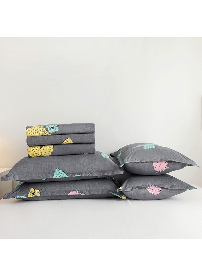 RISHAHOME 6-Piece Double Size Duvet Cover Set Microfiber Multicolour  - Image 3