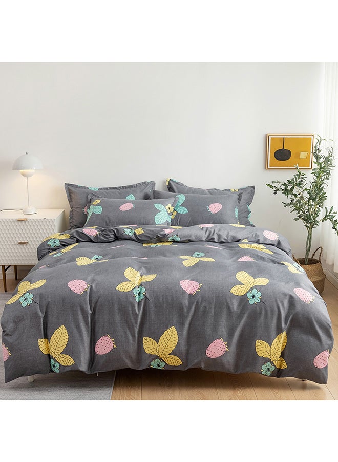 RISHAHOME 6-Piece Double Size Duvet Cover Set Microfiber Multicolour  - Image 1