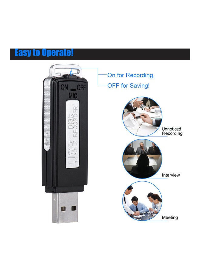 Portable USB Audio Voice Recorder LL0524-A Black/Silver