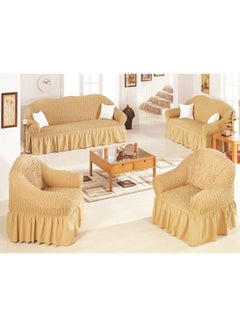 Fabienne 4-Piece Stretchable Sofa Cover Set Light Beige 