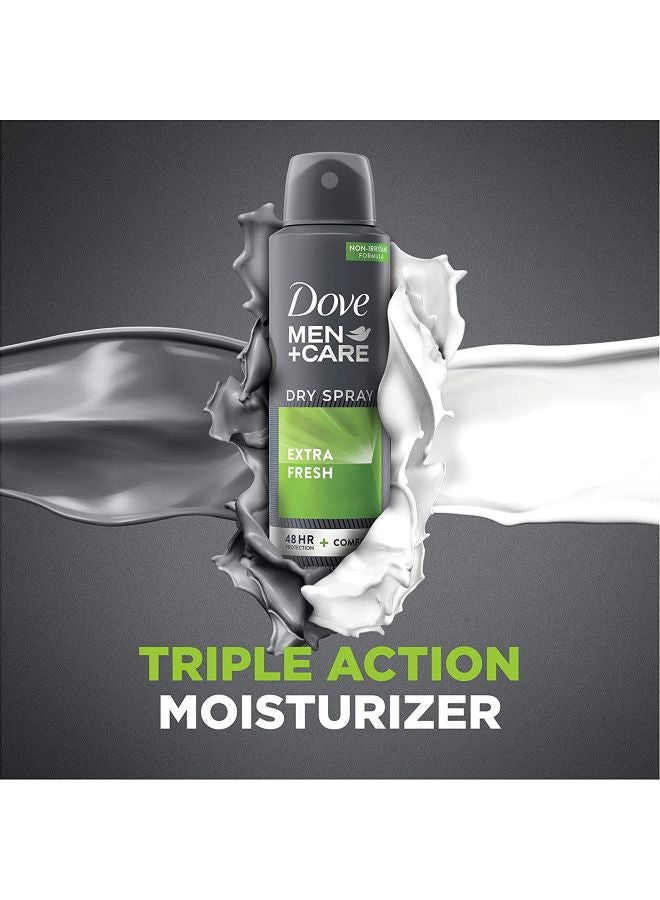 Dove Pack Of 3 Extra Fresh Antiperspirant Dry Spray Grey/Green 3x107grams - Image 4