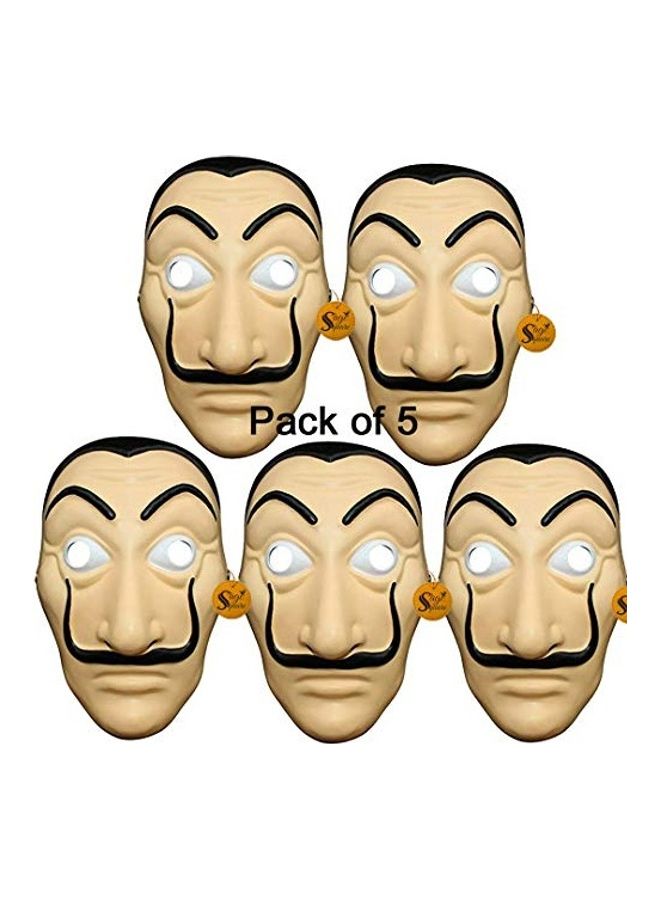 سايج سكوير "مجموعة أقنعة وجه بتصميم مستوحى من مسلسل "La Casa De Papel" من 5 قطع" - Image 1