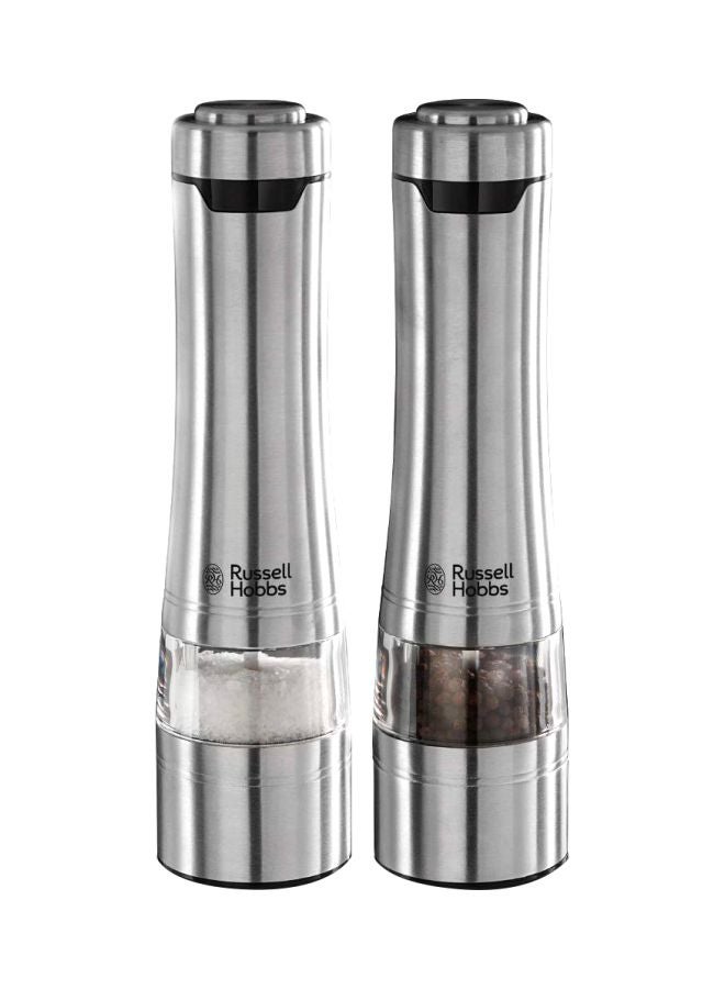 Russell Hobbs - Battery Powered Salt And Pepper Grinder 23460 Silver - Image 1